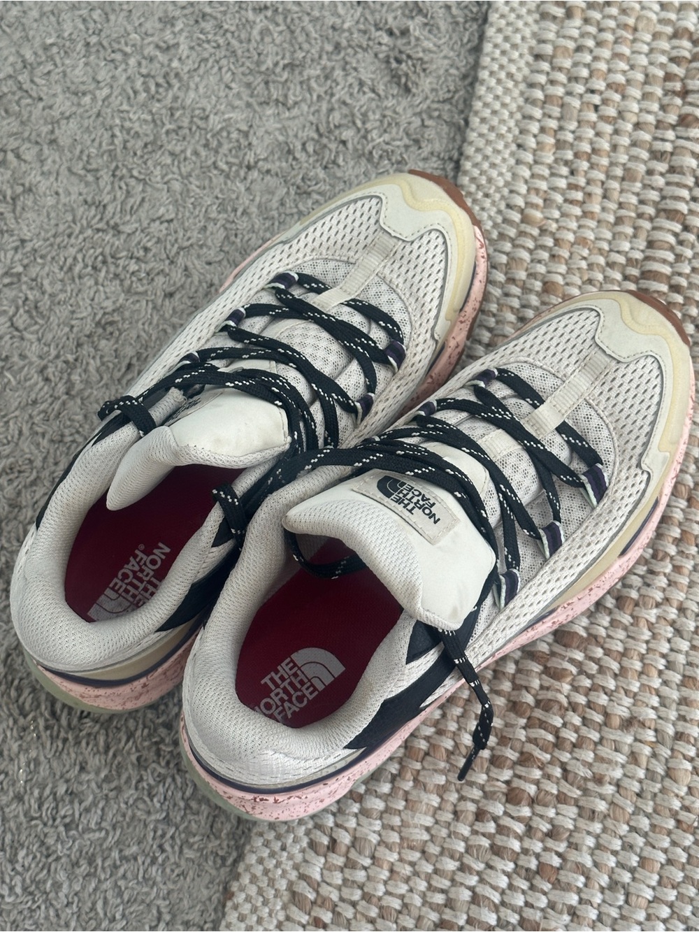The North Face Women’s White and Pink Mesh Trail Sneakers